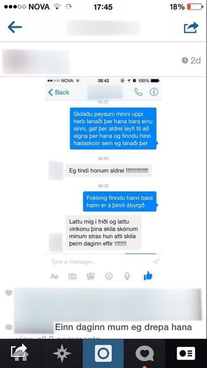 Hér má sjá skjáskot af myndasíðum nokkurra stúlknanna.