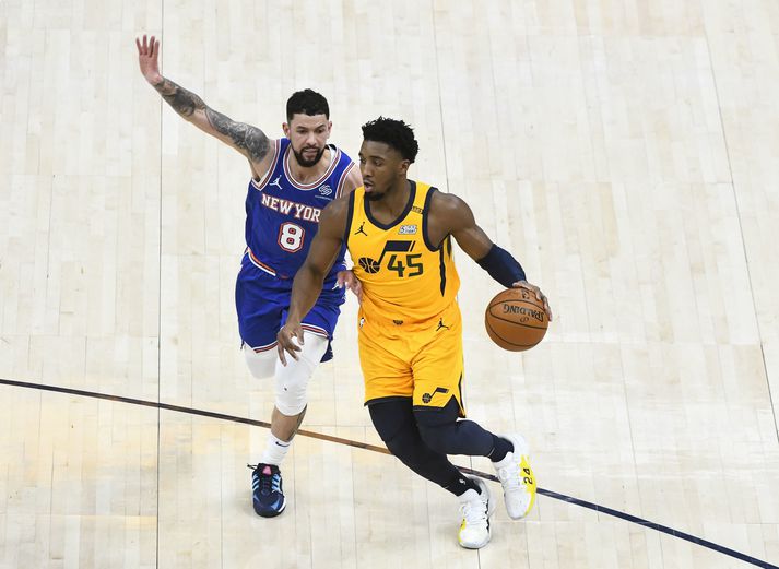 Donovan Mitchell og félagar í Utah Jazz hafa unnið níu leiki í röð í NBA-deildinni.