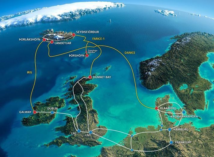 Podmorski kabel komunikacyjny ÍRIS, łączy Islandię i Irlandię,