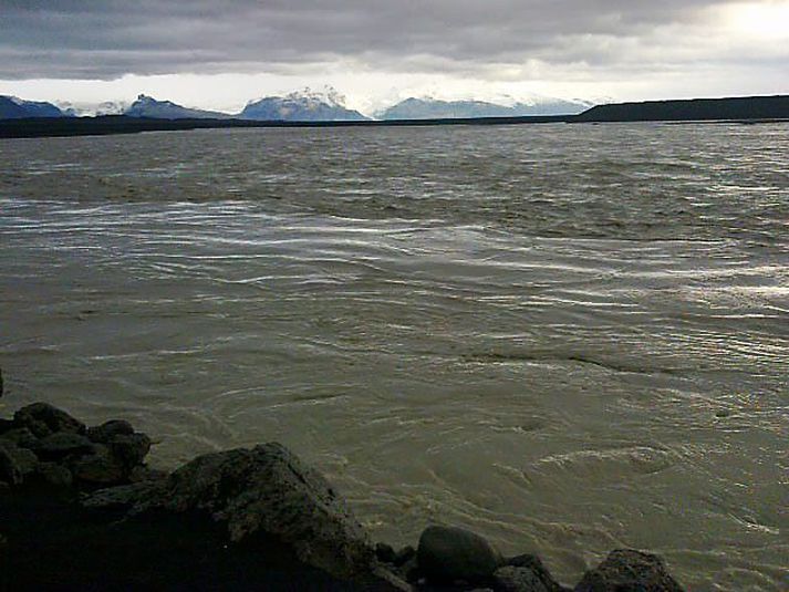 Hlaupin í Grímsvötnum geta orðið býsna stór eins og sést á þessari mynd.