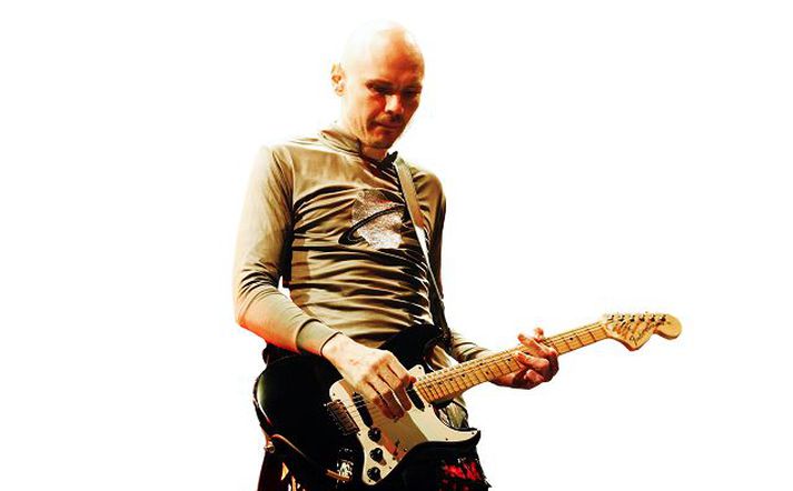 Föst skot Billy Corgan (t.v.) skýtur föstum skotum að Stephen Malkmus og félögum í hljómsveitinni Pavement.