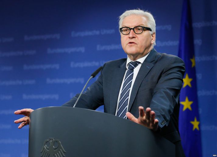 Frank-Walter Steinmeier utanríkisráðherra Þýskalands var meðal þeirra sem sótti fundinn í Brussel í dag.