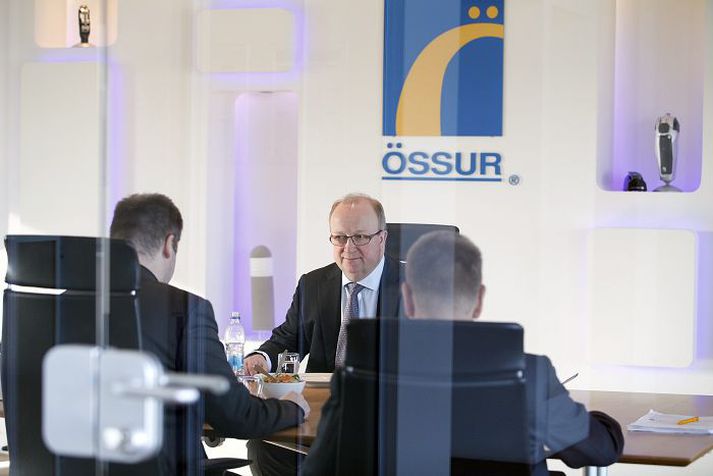 Niels Jacobsen stjórnarformaður Össurar á fundi í höfuðstöðvum fyrirtækisins í Reykjavík.
