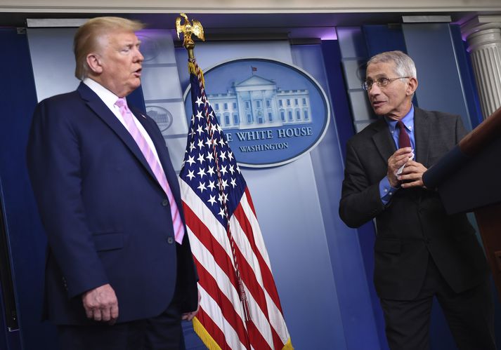 Trump (t.v.) og Fauci.