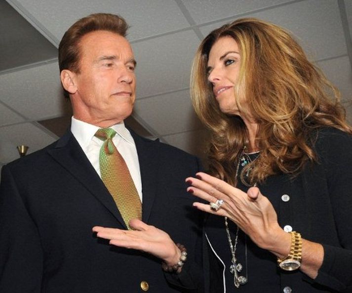 Arnold Schwarzenegger og Maria Shriver eiginkona hans.