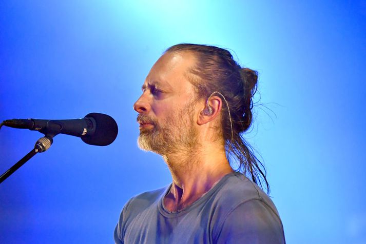 Thom Yorke, söngvari Radiohead, á tónleikum sveitarinnar í New York 11. júlí síðastliðinn.