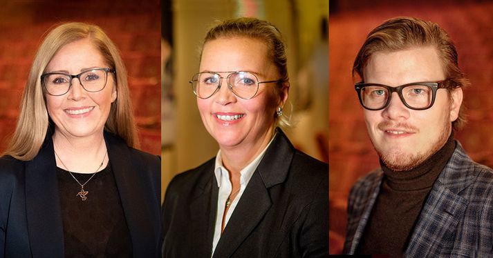 Þau Steinunn, Kristín og Jón Þorgeir eru nýir stjórnendur hjá Þjóðleikhúsinu.