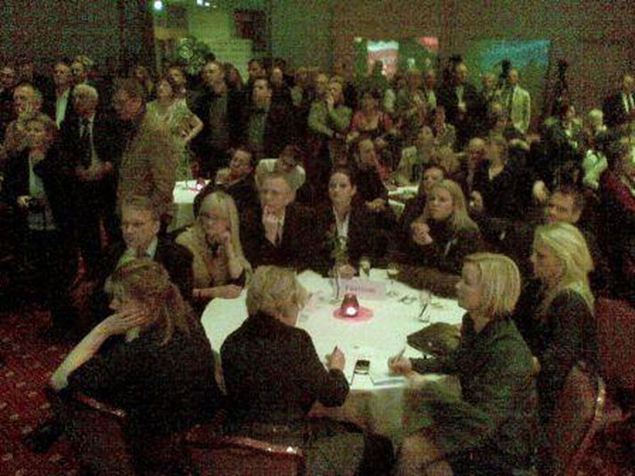 Frá kosningavöku flokksins á Grand Hótel.