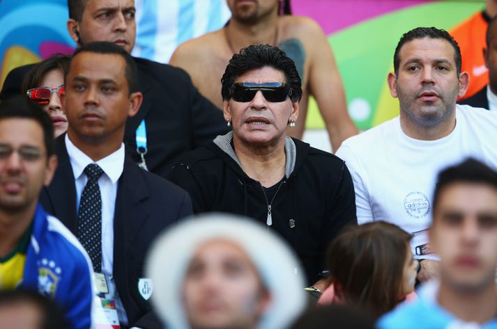 Diego Maradona á leik á HM.