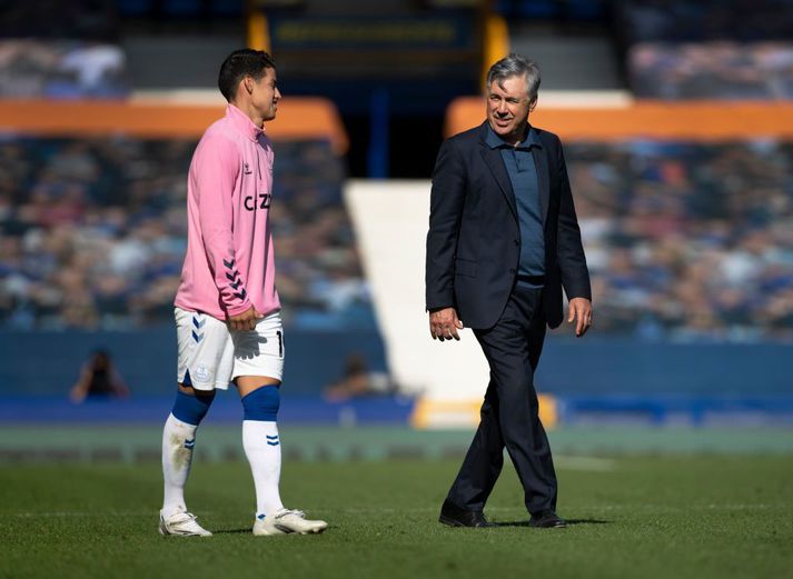 James Rodriguez og Carlo Ancelotti.