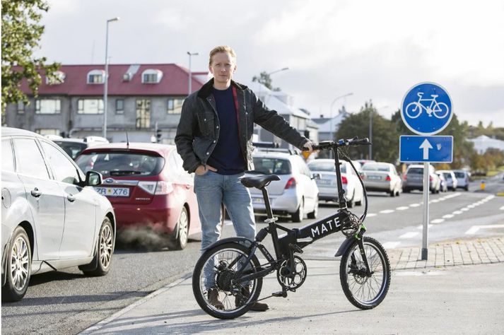 Jökull Sólberg Auðunsson notar rafhjól mikið.