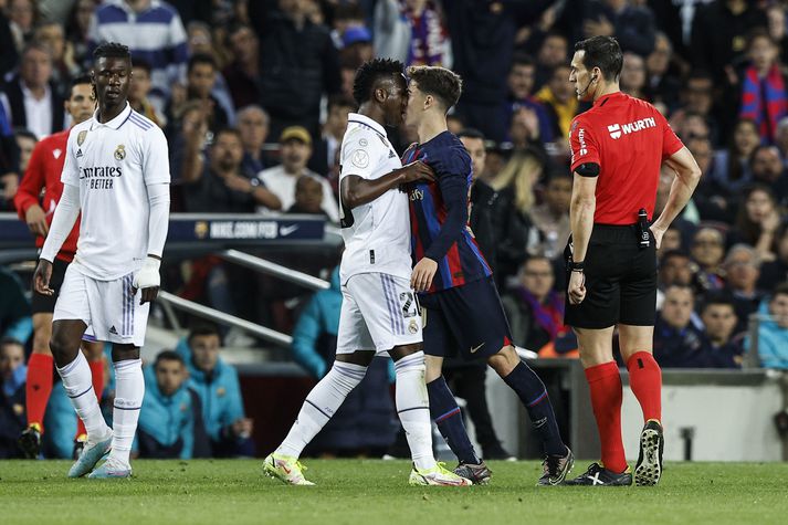 Vincius Jr. og Gavi voru orðnir ansi nánir í leiknum í gær.