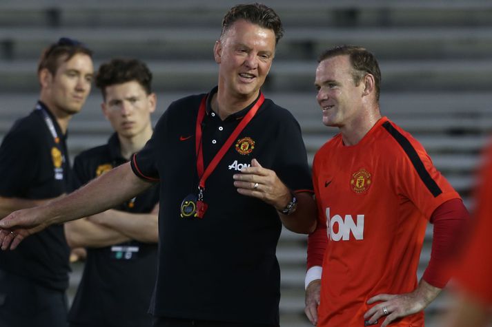 Van Gaal og Rooney á æfingu um daginn.