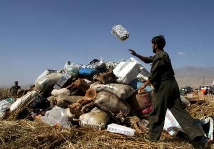 Ópíum gert upptækt í Afganistan.