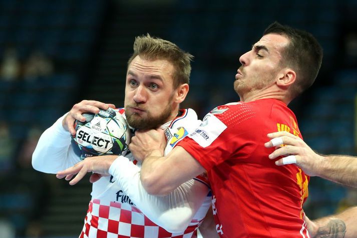 David Mandic á ferðinni í tapinu gegn Svartfjallalandi í MVM-höllinni í Búdapest í gær.