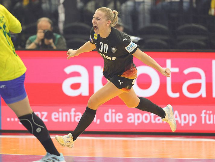 Antje Döll raðaði inn mörkum fyrir Þýskaland í dag.