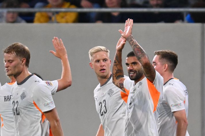 Guðlaugur Victor Pálsson skoraði þriðja mark Íslands í kvöld.