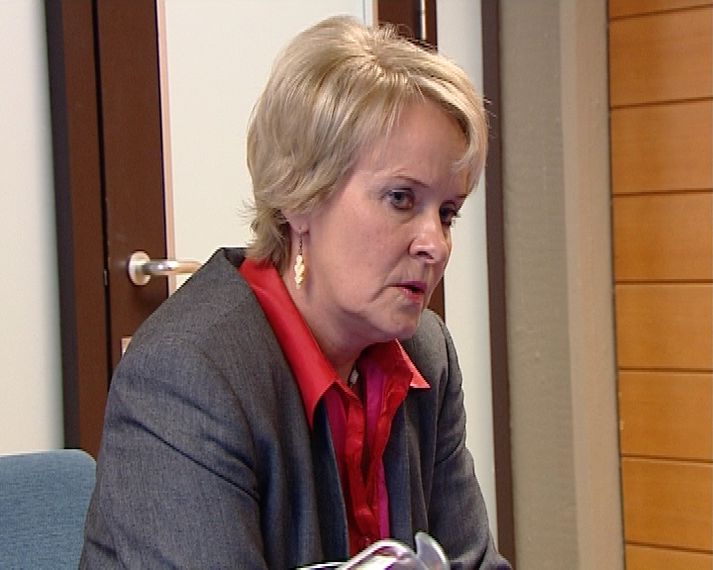 Valgerður Sverrisdóttir, utanríkisráðherra, ræddi við fréttamann NFS.