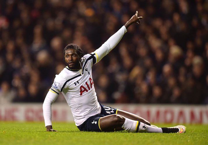 Adebayor í leik með Tottenham.
