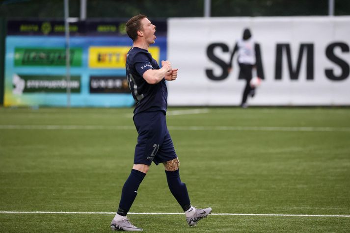 Emil Atlason skoraði bæði mörk Stjörnunnar í kvöld.