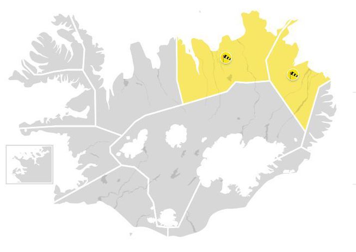 Viðvaranirnar eru í gildi til klukkan 18.00 í dag.