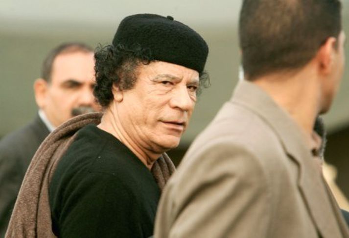 Gaddafi, forseti Líbýu.