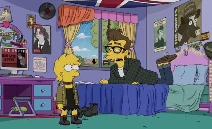 Lisa SImpson með Quilloughby sem er að hluta til byggður á enska söngvaranum Morrissey.