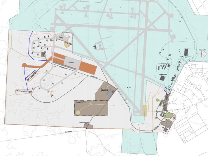 Öryggissvæði Keflavíkurflugvallar samkvæmt tillögum að nýju deiliskipulagi.
