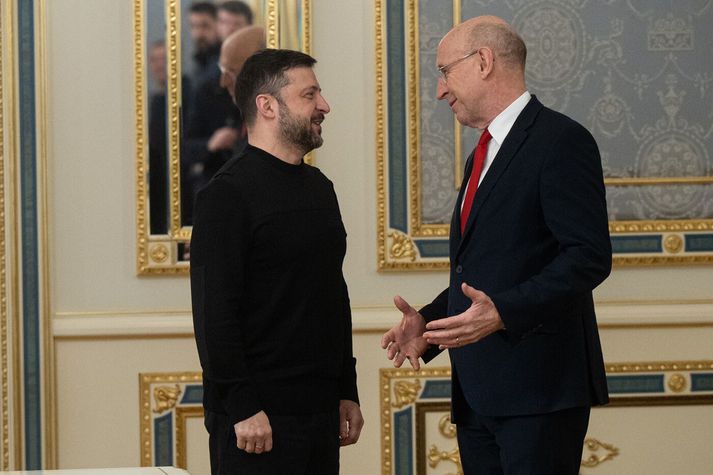 Vólódímír Selenskí, forseti Úkraínu, og John Healey í Kænugarði í síðustu viku.