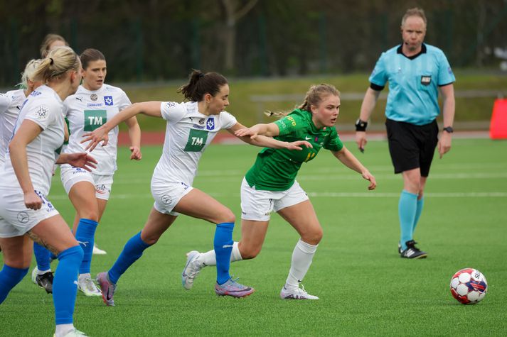 Agla María Albertsdóttir skoraði og lagði upp í dag.