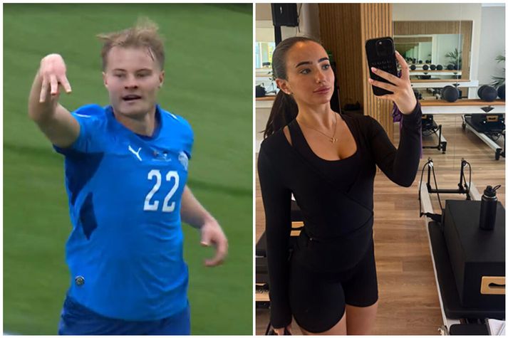 Andri Guðjohnsen tileinkaði markið Madi Woodruff, kærustu sinni.