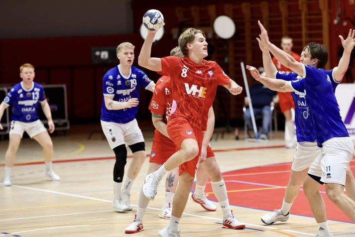 Freyr Aronsson skoraði fjögur mörk fyrir Hauka í kvöld.