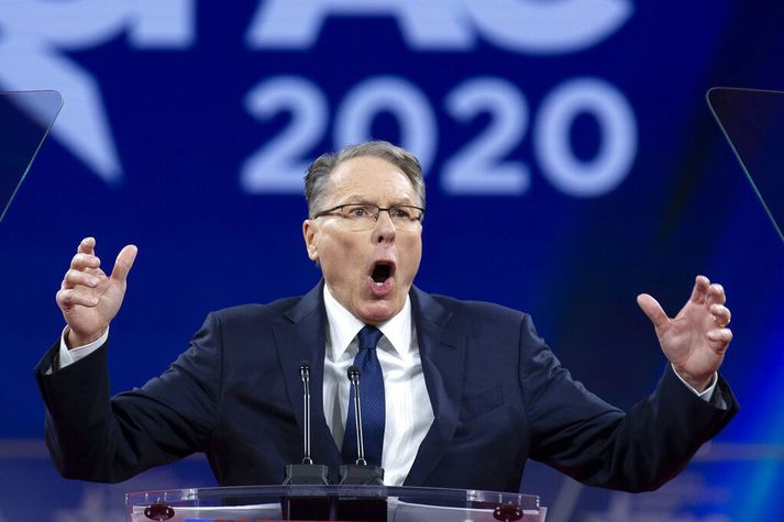 Wayne LaPierre hefur stýrt NRA um árabil. Dómsmálaráðherra krefst þess að honum verði bannað að stýra samtökunum vegna ásakana um sjálftöku og fjárdrátt.