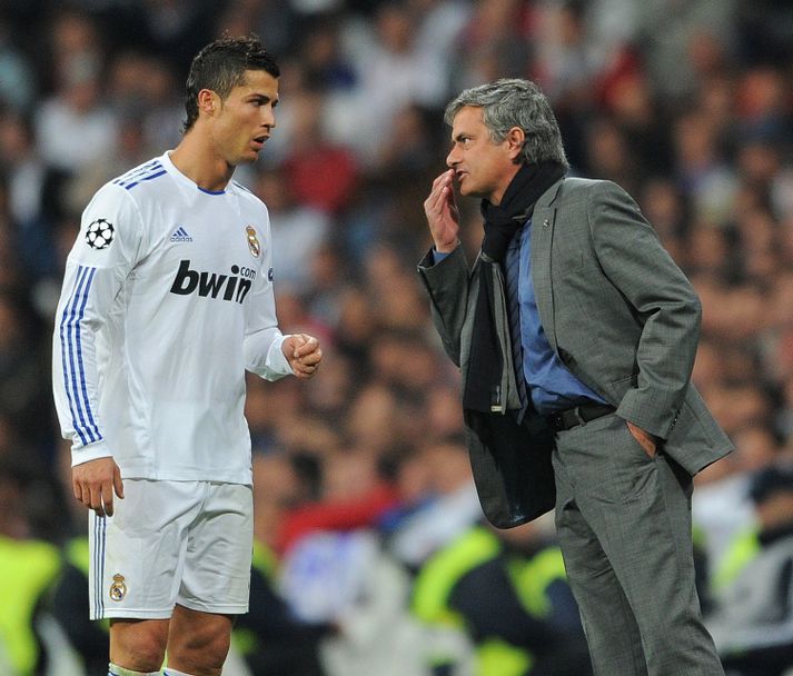 Ronaldo með Mourinho þjálfara.