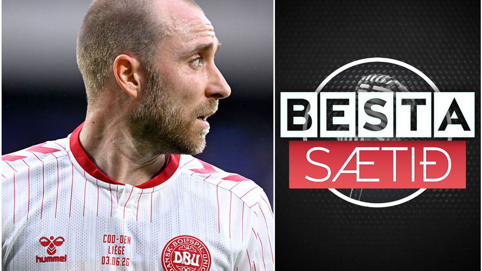 Kaldur sviti er Eriksen féll til jarðar