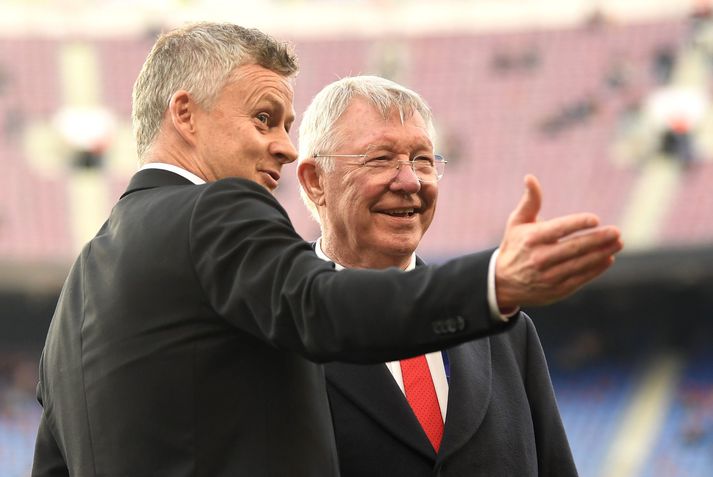 Ole Gunnar Solskjær nýtur enn stuðnings Sir Alex Ferguson.