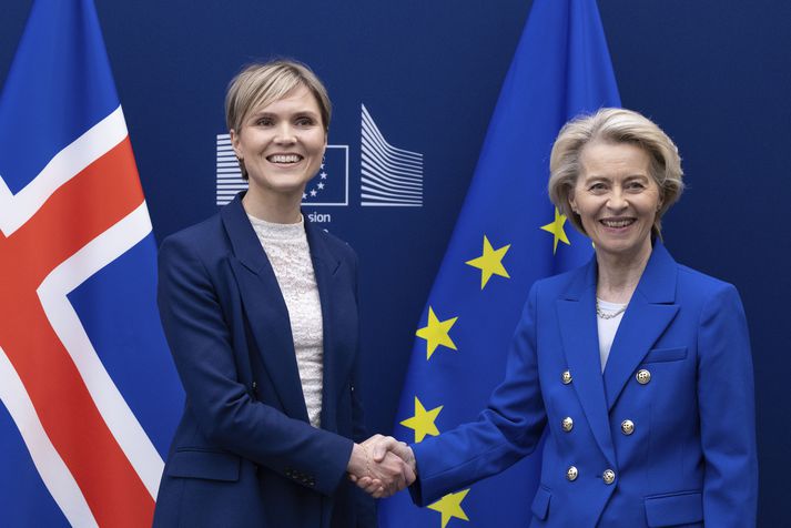 Kristrún hitti Ursulu von der Leyen í Brussel í dag en þetta er í fyrsta sinn sem þær eiga tvíhliða fund.