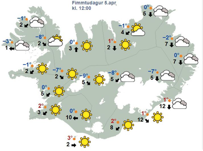 Svona er staðan á hádegi í dag.