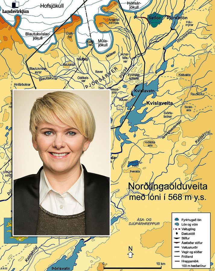 Ragnheiður Elín segir það hafa verið pólitíska ákvörðun tekna af Alþingi að vernda Norðlingaölduveitu.