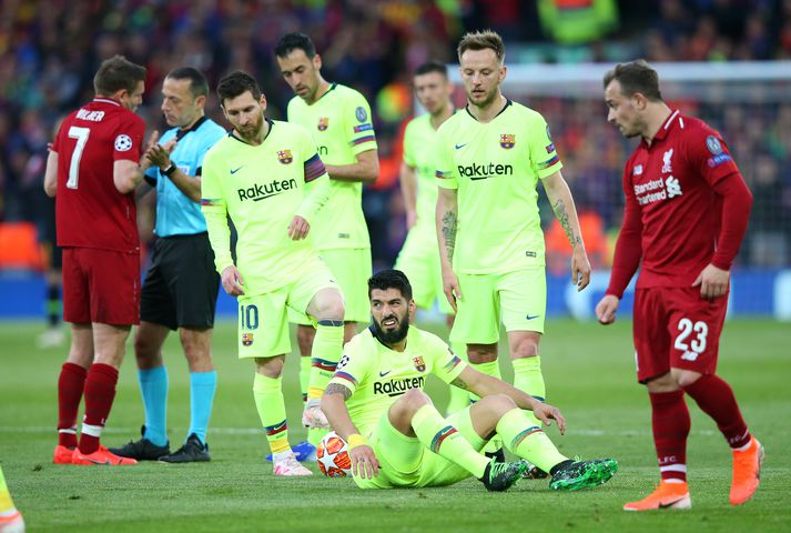 Suárez náði sér ekki á strik á Anfield, ekki frekar en aðrir leikmenn Barcelona.