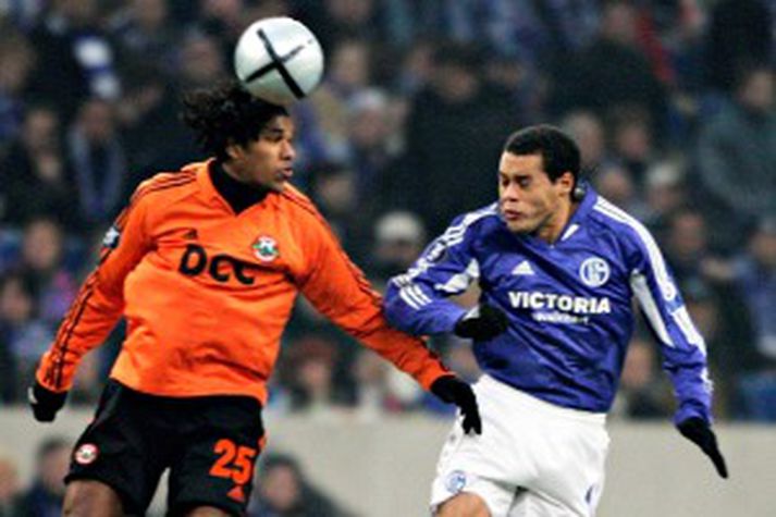 Brandao, vinstra megin, skoraði eitt mark fyrir Shaktar Donetsk í dag.