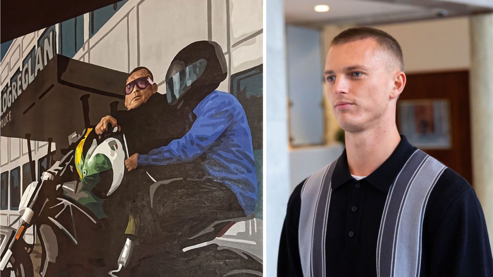 Albert gaf Villa mál­verk af mótorhjólaferðinni