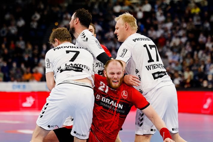 Arnar Freyr Arnarsson skoraði tvö mörk fyrir Melsungen í kvöld.
