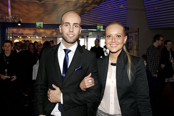 Rúnar Gunnlaugsson og Helena Rúnarsdóttir brostu í myndavélina. 
