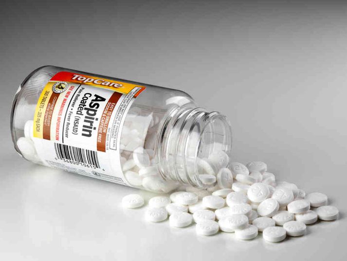 Ráðlegur dagsskammtur af Aspírin er um 75mg.