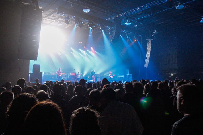 Góð stemning í Atlantic Studios á Ásbrú í gærkvöldi.