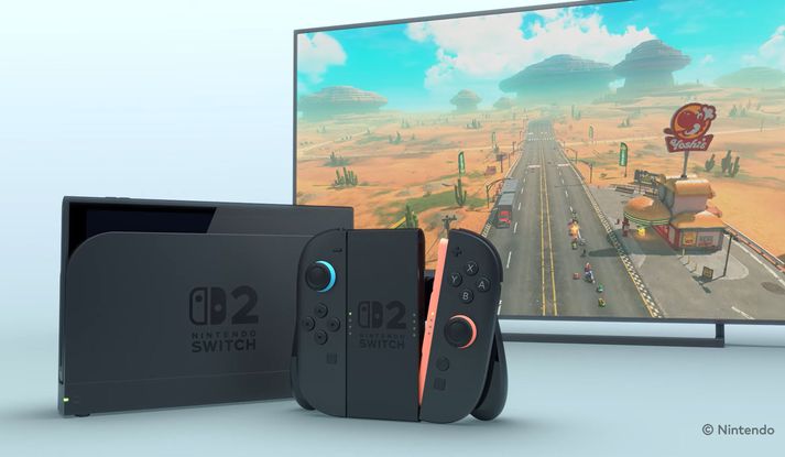Nýja Switch leikjatölvan.