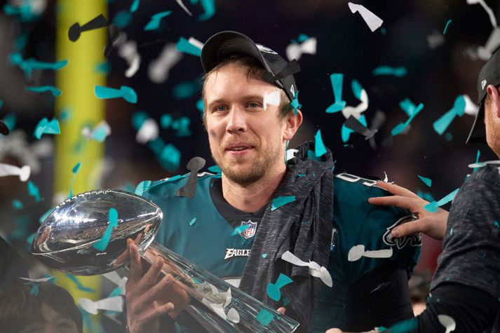 Foles var valinn maður leiksins í Super Bowl.