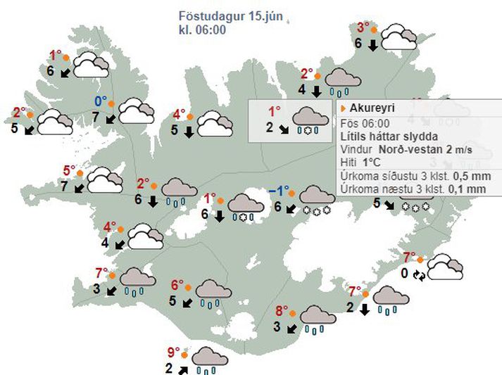 Íslendingar hafa séð betra veður í miðjum júní.