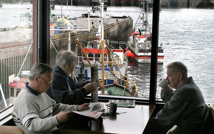 Kaffivagninn. Stefán segist aldrei hafa séð jafn mörg skip í höfninni.